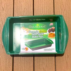 🆕ORGREENIC NON STICK 9” x 13” CAKE PAN BAKING PAN ROASTER NWTS!